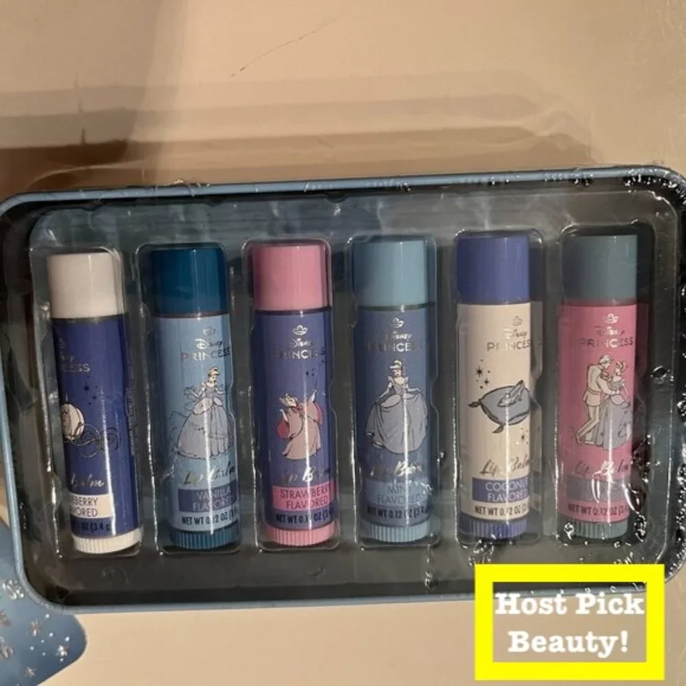 Disney‎ Princess Cinderella Lip Balm Set (Set of 6 balms in Tin) (new/kids/x)